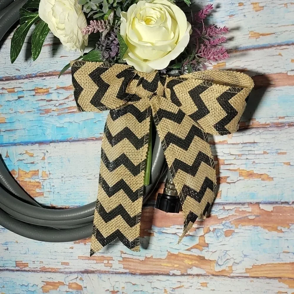 Hose Wreath Gray Floral Garden Hose Wreath
